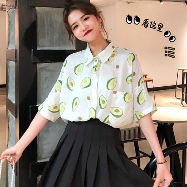 

womens clothing casual short sleeve loose blouse women print turn down collar shirt summer beach sun protection, White