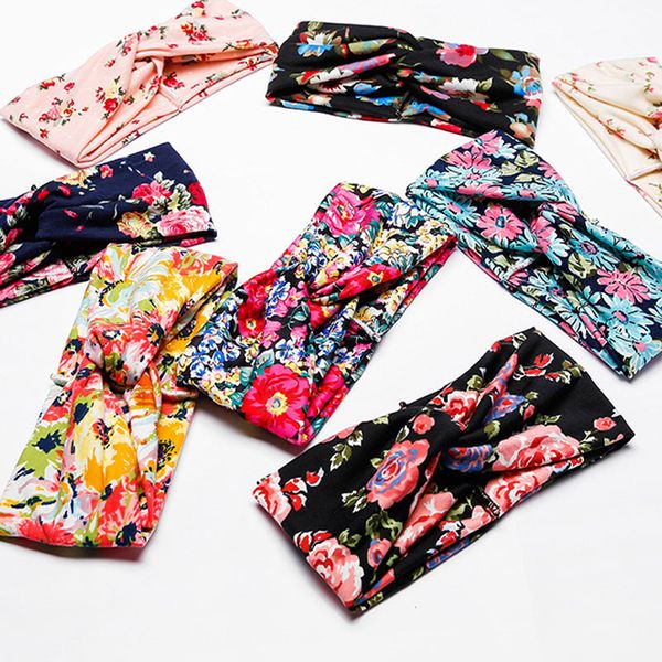 

lady women sports yoga elastic headbands flower cross wide side hairbands big girls bohemian beach headwear, Silver