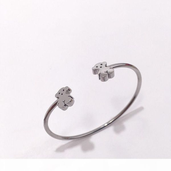 

fashion bear bracelet cartoon bears bangles women hiphop slim rigid bracelets quality fine jewelry party gifts, Black