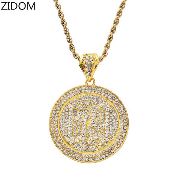 

pendant necklaces men hip hop 6ix9ine rapper fashion male out bling 69 rotating pendants necklace jewelry gifts, Silver