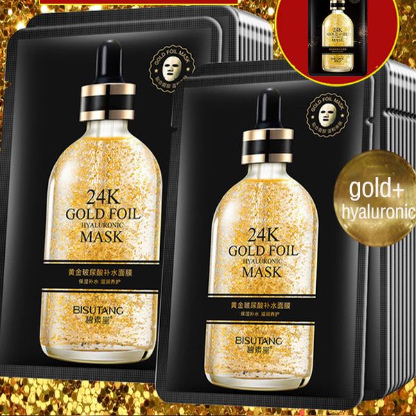 

24k gold foil reduce sunburn anti-aging black face skin care natural ingredients mascarilla acne treatment wholesale face masks