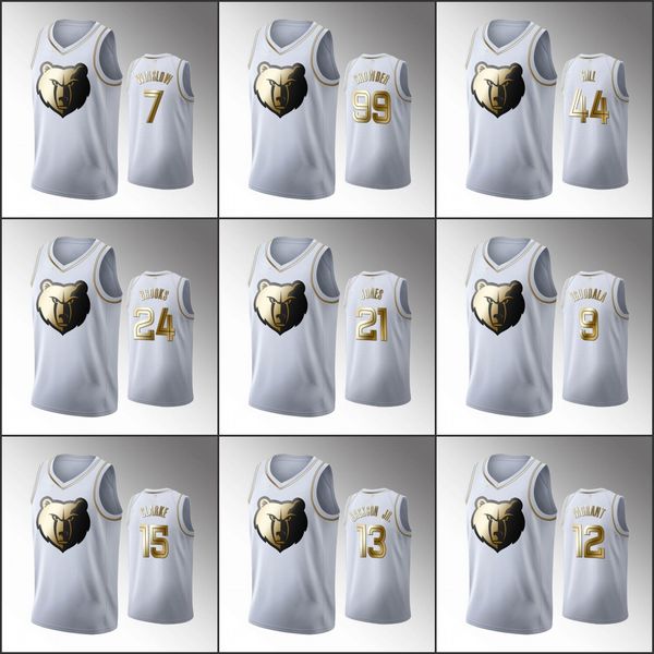 

memphis grizzlies men ja morant andre iguodala jaren jackson jr. justise winslow white nba 2020 golden edition custom jersey