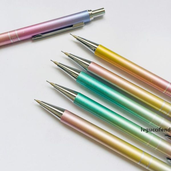 

0.5mm rainbow gradient mechanical pencil student pencil automatic pen for kid school office supply escolar papelaria, Blue;orange