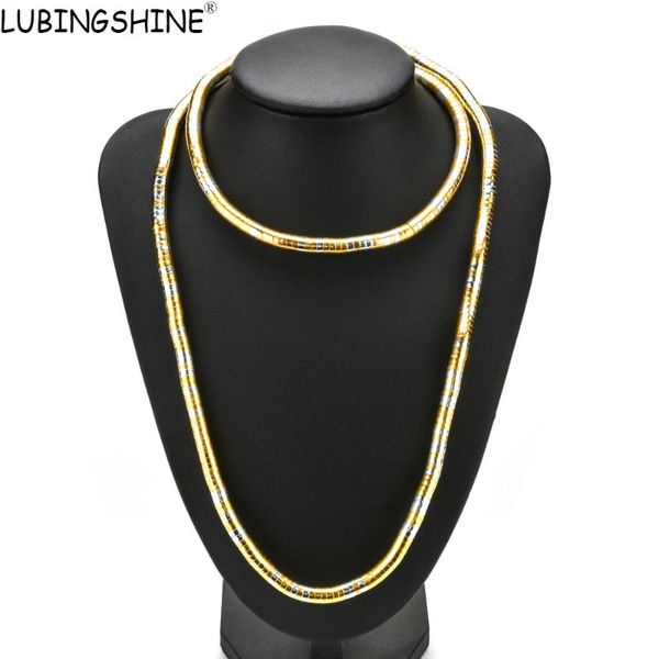 

lubingshine punk rock jewelry handmade diy snake chain necklace hip hop bendable long necklaces for woman man fashion accessory, Silver