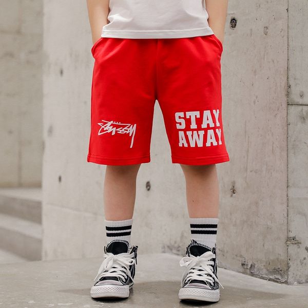 

poj1y boys' cotton shorts summer new cropped middle western style medium and large children boys' thin trendy sports pants shorts, Blue