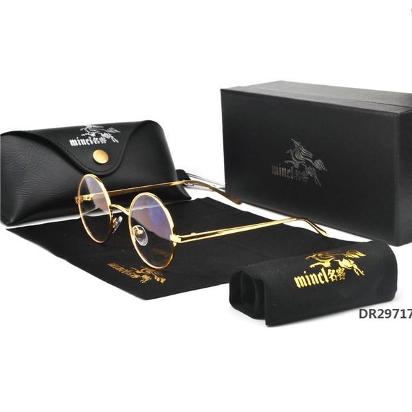 

mincl punk round transparent sunglasses men women anti-uv metal frame retro sun glasses mirror uv400 with box nxdr29717, White;black