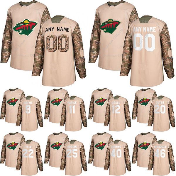 

minnesota wild camo ветераны дневной практики трикотажные изделия 11 zach priise 16 джейсон цукер 20 райан suter пользовательский любой номе, Black;red