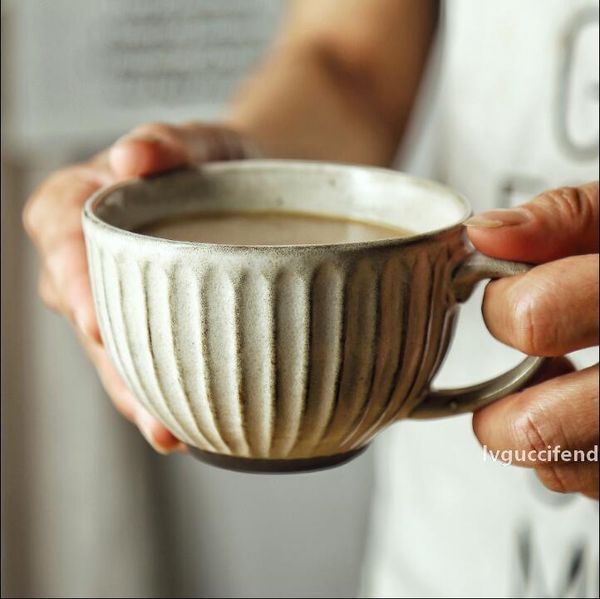 

creative stoneware mug office household milk coffee cup lahua breakfast cereal mug large capacity couple mug birthday gift t200506