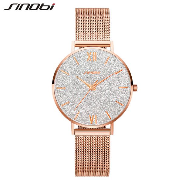 

sinobi 2020 new women watch bling shinning dial quartz wrist watches lady casual waterproof luxury ladies watch relogio feminino, Slivery;brown