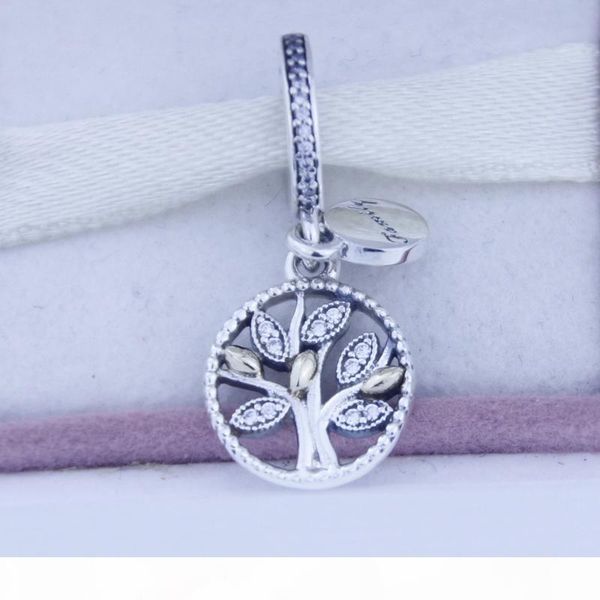 

100% authentic 925 sterling silver beads 14k gold and silver family dangle charm fits for designer bracelets diy fashion wholesale, Black