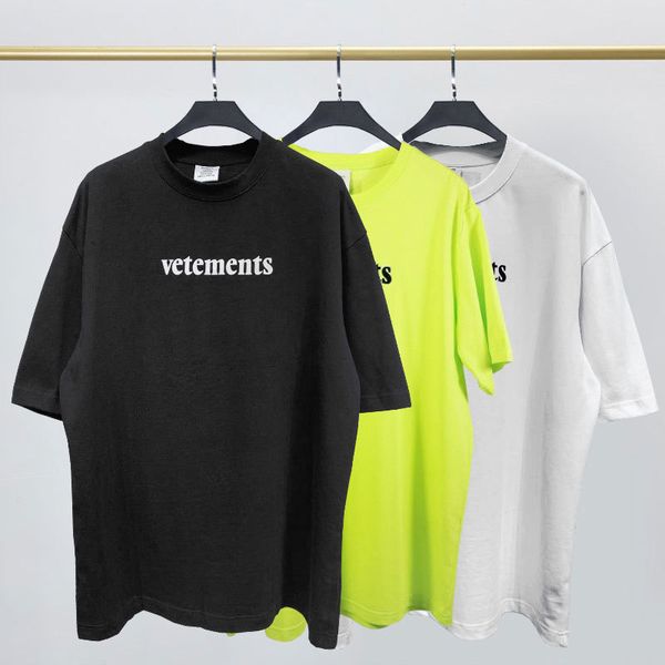 

20ss new fashion designer t-shirt vetements letter slogan back patch loose short sleeve men's and women's round neck cotton t-shir, White;black