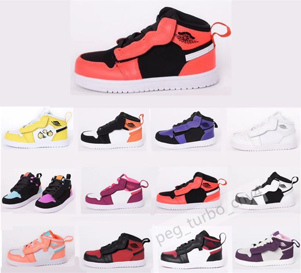 

kids 1s i basketball shoes chicago bred hook loop children sneaker boys girls sport shoes baby shoes 6c-3y