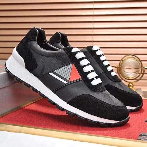 

technical fabric sneakers mens shoes new arrival vintage sneakers plus size luxury low lace -up sports men shoes herren sportschuhe, Black