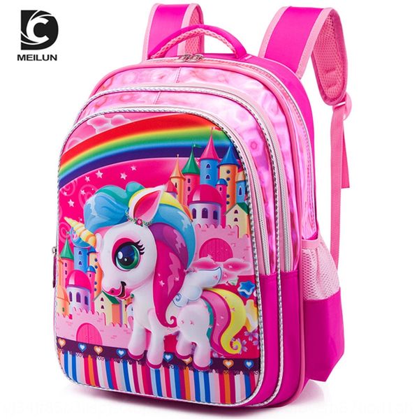 

qpq17 princess baoli new korean cartoon school pupil grade 1-3 double shoulder waterproof bag ridge burden reduction children waterproof bag