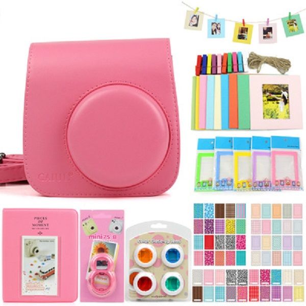 Borsa per fotocamera in pelle pu a tracolla per stilista di moda popolare per Fujifilm instax mini 8 9 telaio per obiettivo per album 7 kit di accessori