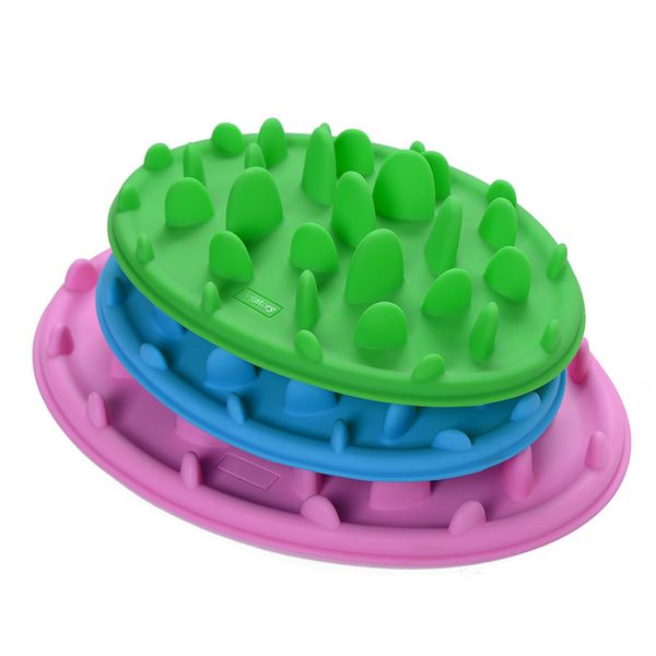 

2020 Sillicone Dog Cat Slow Eating Feeder Anti Choke Pets Bowl Feed Dish Puppy Silicone dog bowl for food Prevent Obesity