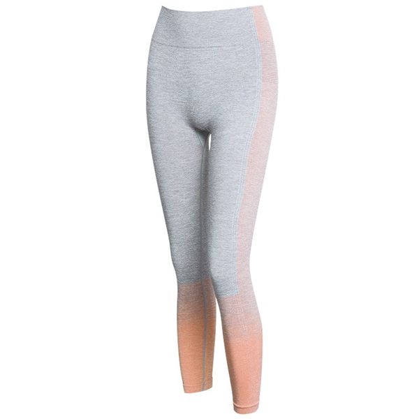 

2020 new stitching solid color tights women pants knitted high-elastic tight-fitting sports pants, Black