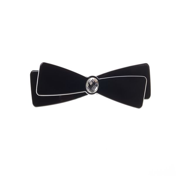 

2020 hair jewelry accessories new fashion bow-knot hair clip elegant pearl acetate barrette 8cm long perfect gift for women, Golden;silver