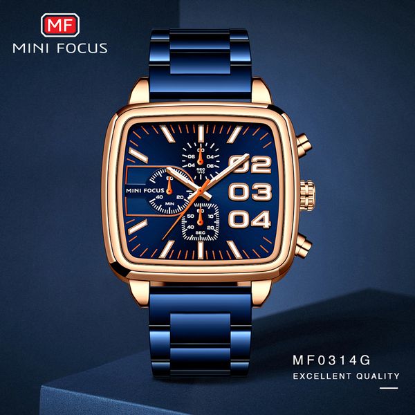 

watch new men watch fashion business business brand quartz fashion 30m steel band casual waterproof quartz minifocus male clock jphqe, Slivery;brown