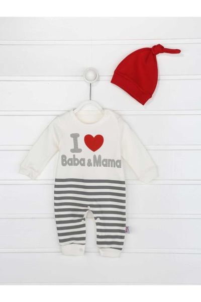 

gray male baby hat jumpsuit, Blue