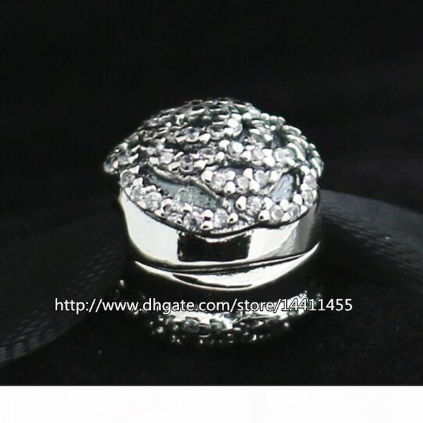 

i 2015 new 100 %925 sterling silver rose clip charm bead with cubic zirconia fits european pandora jewelry bracelets &necklaces, Black