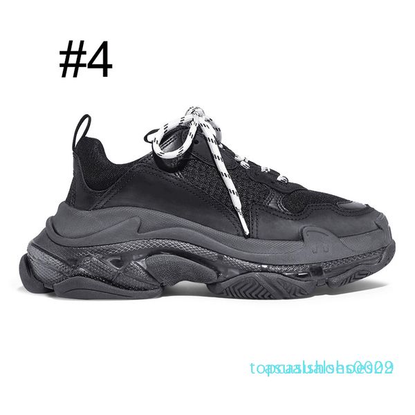 

1new triple s fashion designer luxury shoes for men women clear sole neon green black white red mens trainers platform sneakers t02