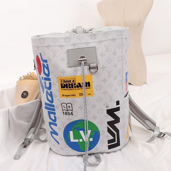 

new fashion womens bag luxury designer backpacks style women leather drawstring bucket bag large capacity casual travel rucksac