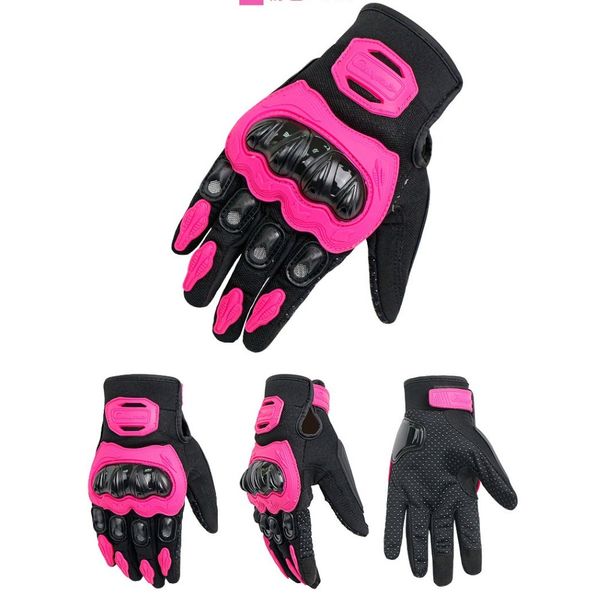 

motorcycle gloves women full finger motocross racing gloves off road 3 colors female touch screen girl, Silver
