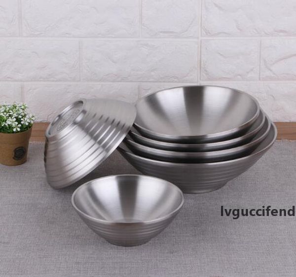 

304 stainless steel threaded bowl heat insulation pull noodle bowl