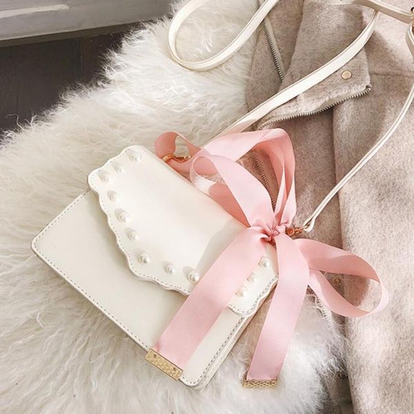 

sweet lady square bag 2020 fashion new quality pu leather women's designer handbag ribbon bow tote bag shoulder messenger bags