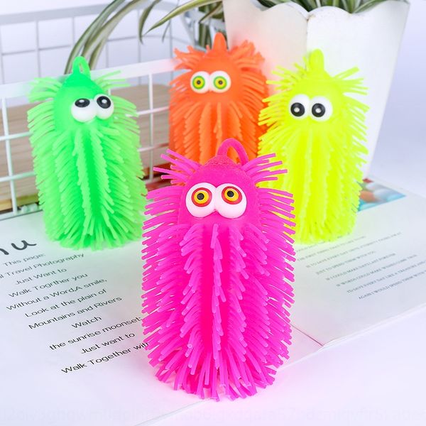 

new fur ball elastic light with rope cute corn convex eye corn toy dense fur toy