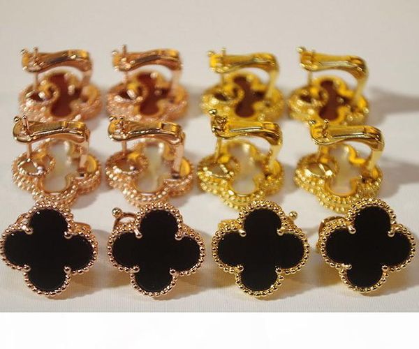 

white red black natural stone earrings accesories 18k yellow rose gold plated party jewelry for women, Golden;silver