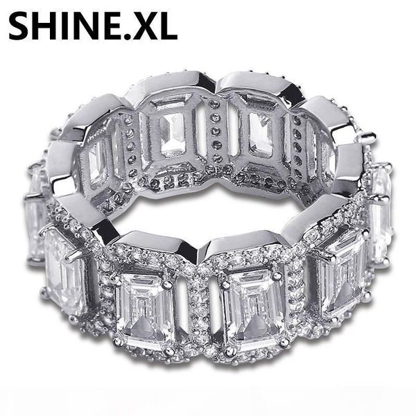 

new mens rings gold silver color bling bling ice out square cz hip hop punk ring cuban link chain