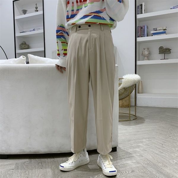

men's pants 2021 korean style cargo baggy suit fashion trend loose casual streetwear solid color trousers plus size m-2xl, Black