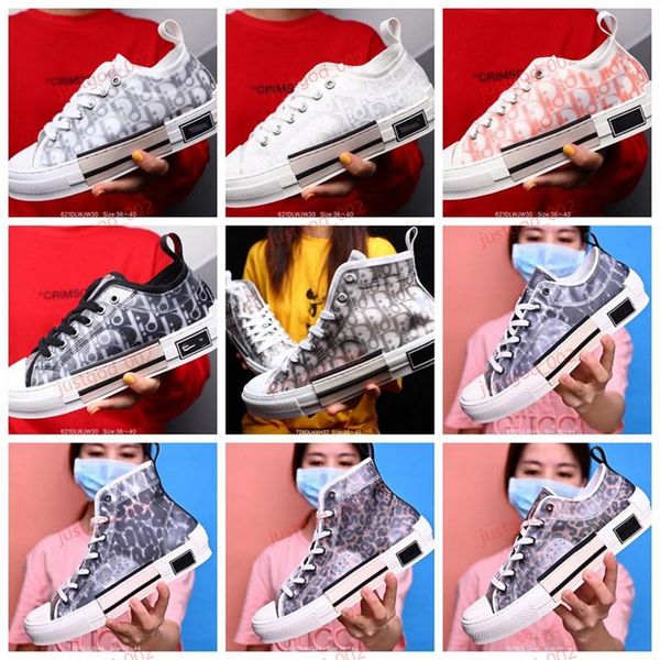 

xshfbcl new 19ss oblique technology fabrics high help casual shoes b23 men luxe designer shoes women fashion alphabet printingcasual shoes, Black