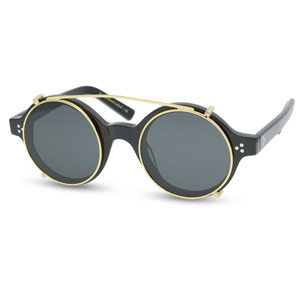 

men/women new polarized round vintage sunglasses uv400 driving glasses double lens can be removed with box ch01, Blue