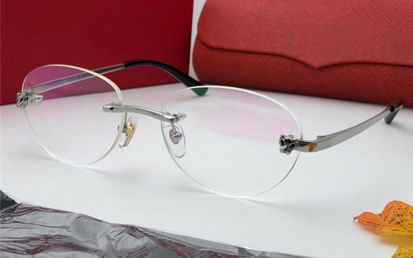 

new luxury designer optical glasses round frameless optical shiny gold titanium frame eyewear come with case, White;black