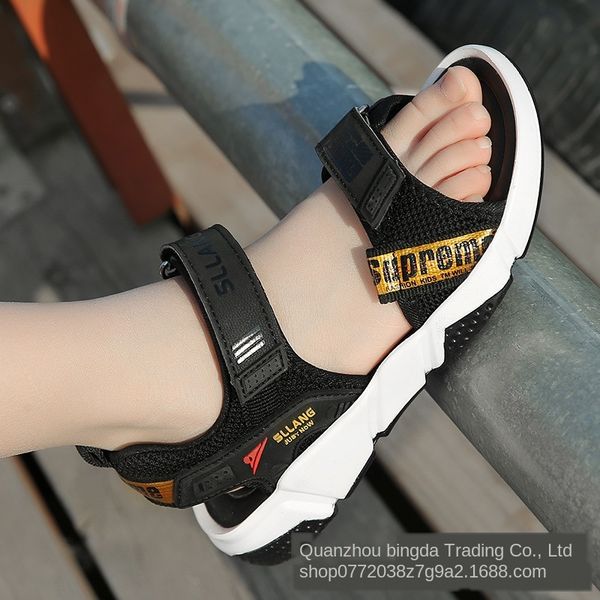 

boys' s s als children's sandals middle and large children 6-7-8-9-10-12-15 years old primary school children and boys, Black;red