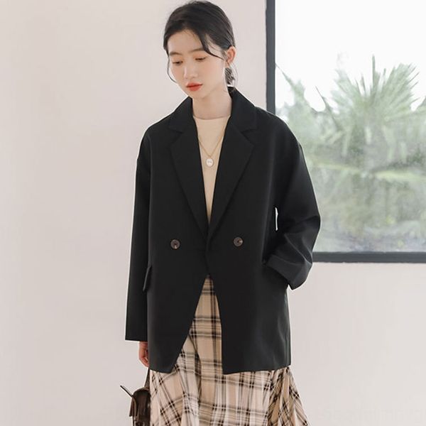 

eakon elegant commuter solid color suit women's long sleeve 2020 autumn and winter korean style casual loose internet celebrity chic co, White;black