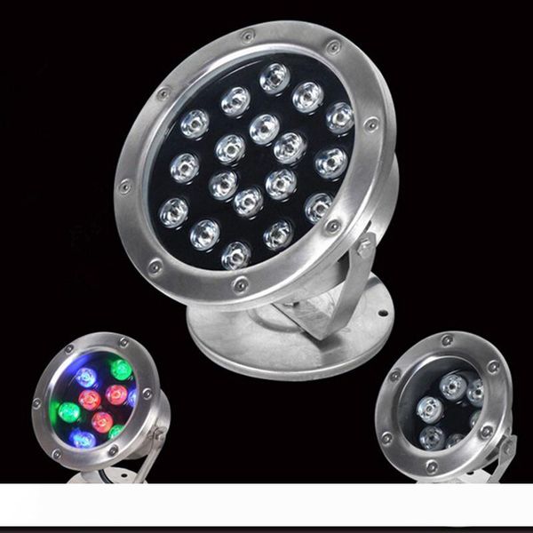 

DC 12V 6W 12W 18W 24W 30W 36W Red Green Blue IP68 LED Underwater Aquarium Pool RGB Spot Light Lamp Pond Fountain Light Warm White