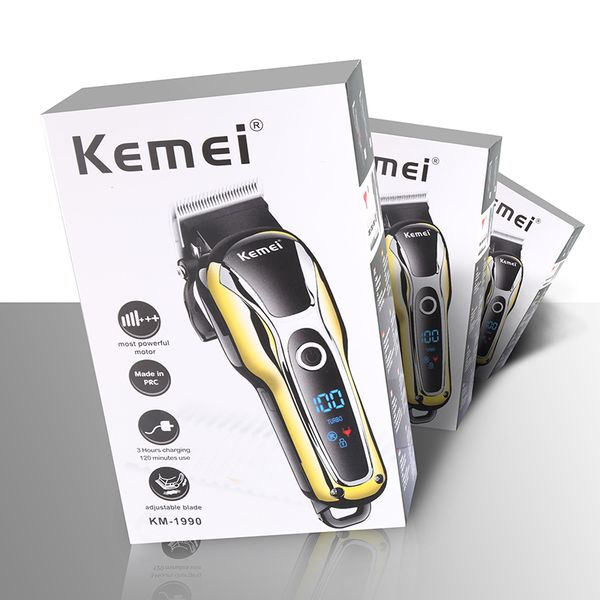 

kemei hair trimmer cordless electric trimmer rechargeable hair cutter machine professional lcd display hair clipper km 1990 38d joygj