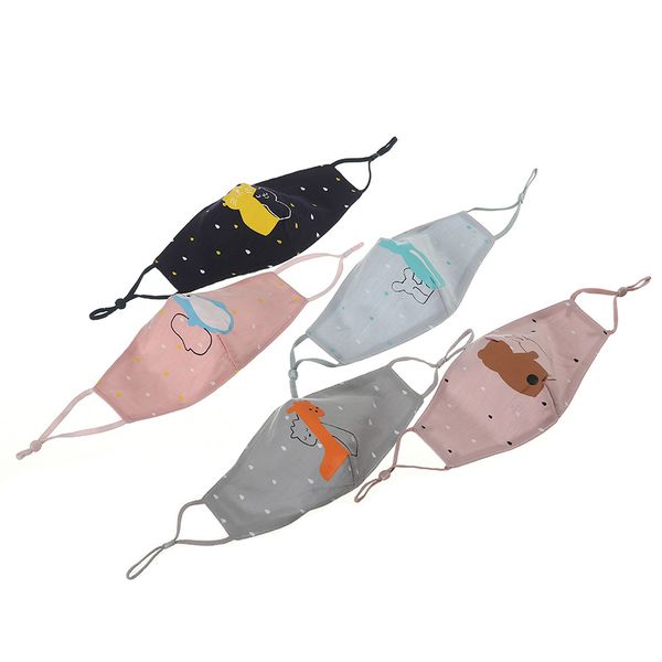 

2020 children protective masks boys girls cartoon mouth 7-15 years old kids anti-dust breathable earloop washable reusable cotton face masks