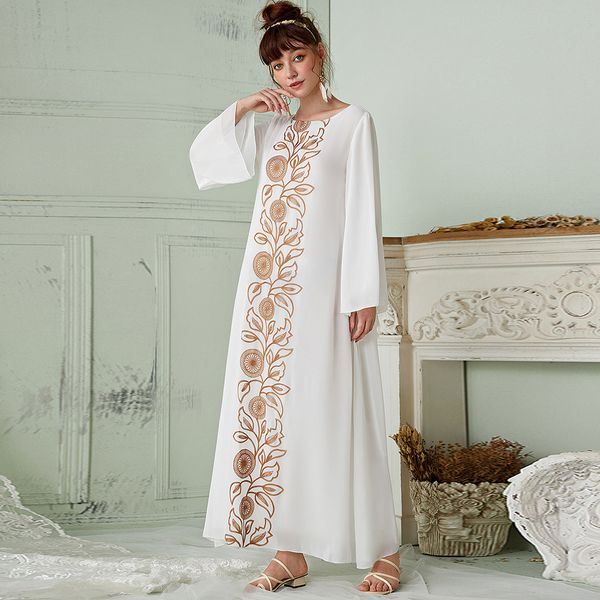 

eid mubarak white abaya dubai hijab muslim dress kaftan caftan islam turkish african dresses abayas for women robe oman vestidos