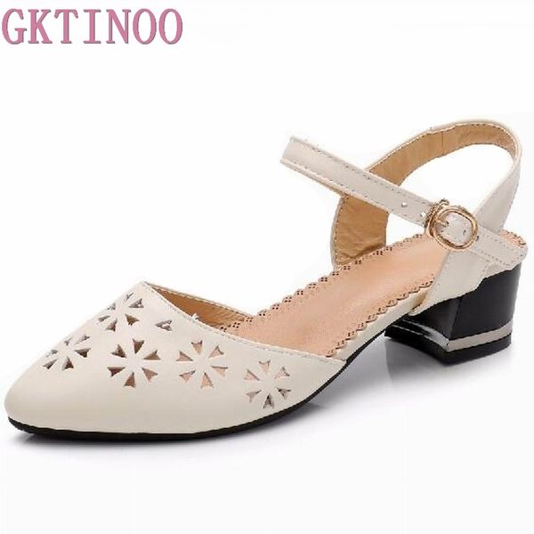 

gktinoo полые-out женщины сандалии 2020 летние платформы натуральная кожа сандалии удобные high толстые каблуки обувь плюс размер 34-43, Black