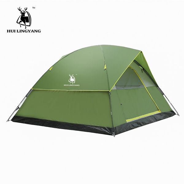 

портативные открытые палатки туристических 3-4 люди двухслойного ultralight водонепроницаемого комаров кемпинг пикник туризм рыбалка палатка