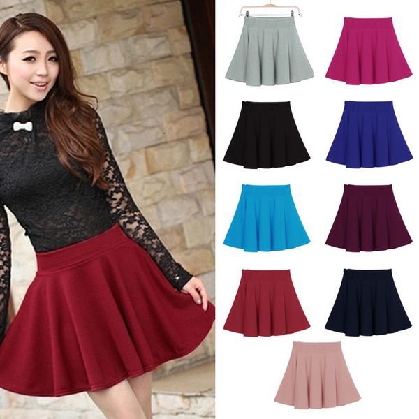 

summer new women skirt mini short skirt fall skirts womens stretch high waist pleated tutu skirt korean style 99 xrq88, Black