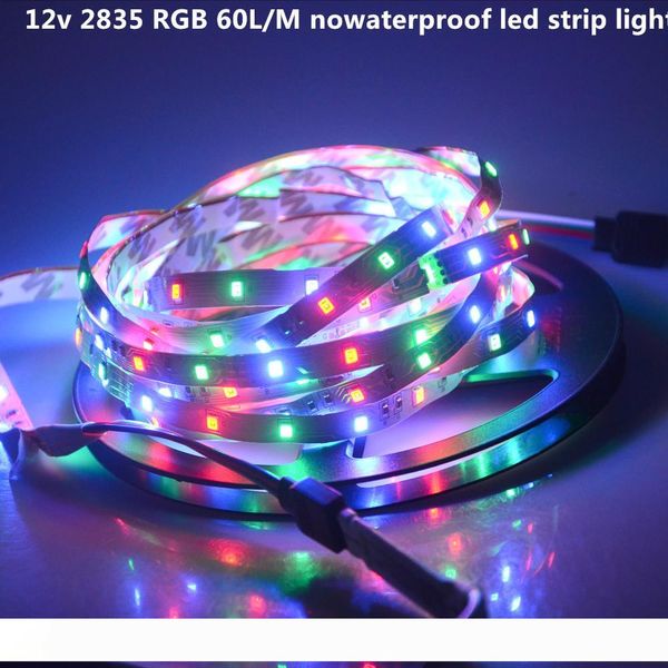 

2835 ip20 nowaterproof 5m led strip light dc12v flexible rgb lamp tape 60leds m decor holiday christmas ribbon lighting