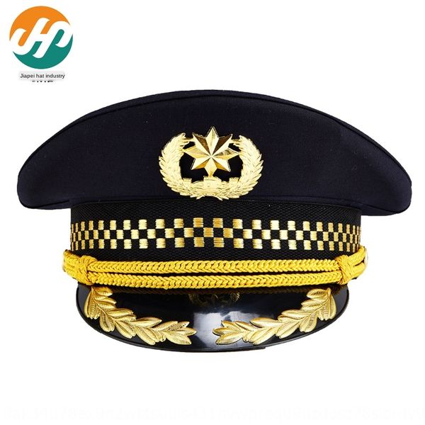 

railway aviation cap security training guard property traffic police hat cap hat, Blue;gray