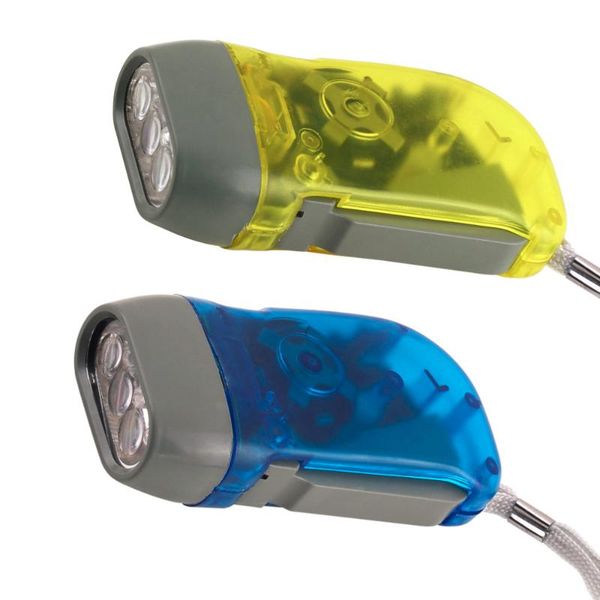 

3 led dynamo wind up hand-pressing crank nr no battery torch drop shipping