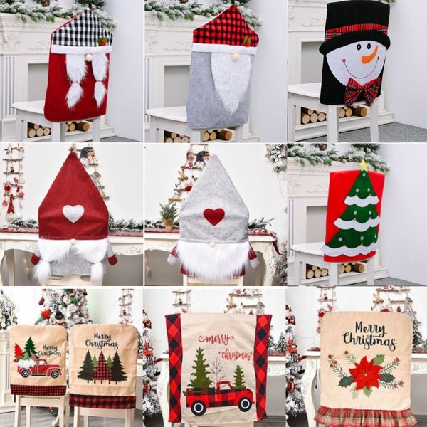 

christmas chair covers snowman christmas tree dining chair cover home decor natal slipcover kitchen seat case chair slipcover dwa785